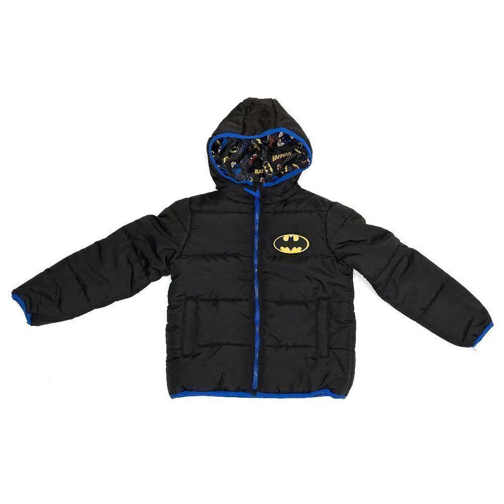 Boys' Dreamwave Batman Lightweight Zip Front Hooded Jacket Puffer Size 5 NWOT